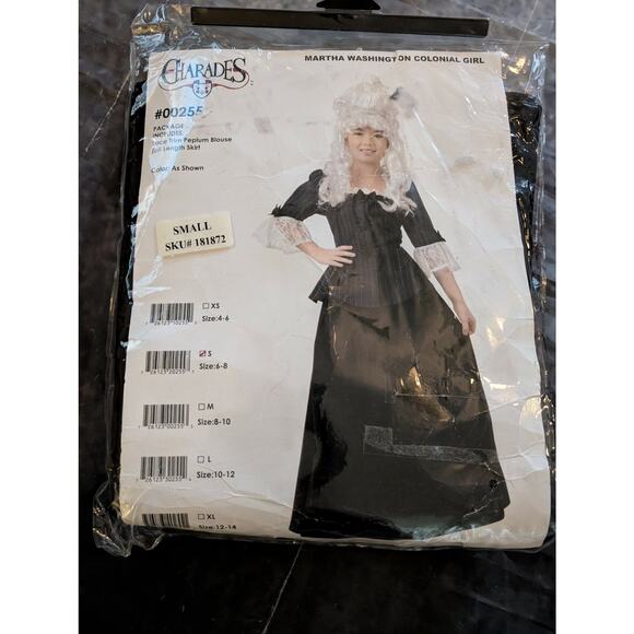 NEW! Colonial Girl Martha Washington Child Halloween Costume Kids Size S 6-8 - Picture 10 of 13